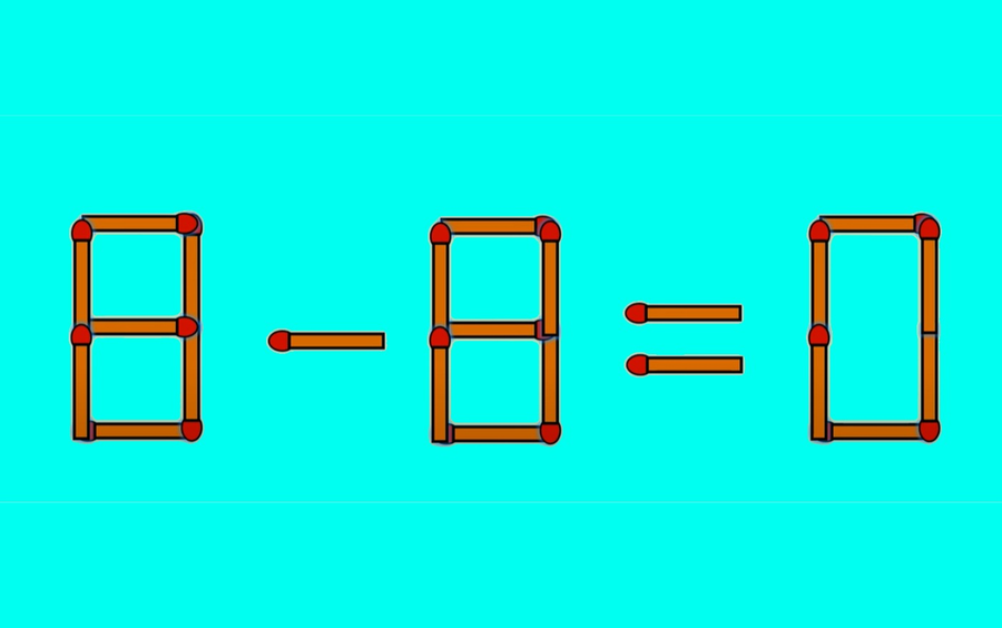 Test IQ cu chibrituri | Corectați 6 + 8 = 0, mutând un singur băț