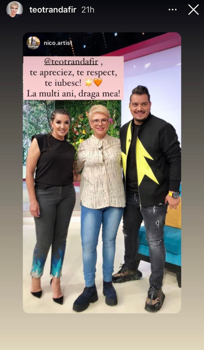 Mesajul primit de Teo Trandafit din partea cântăreței Nico Sursă foto: Instagram
