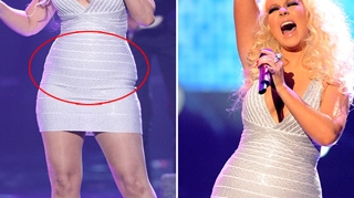 Christina Aguilera si-a aratat burta si colaceii la American Music Awards!