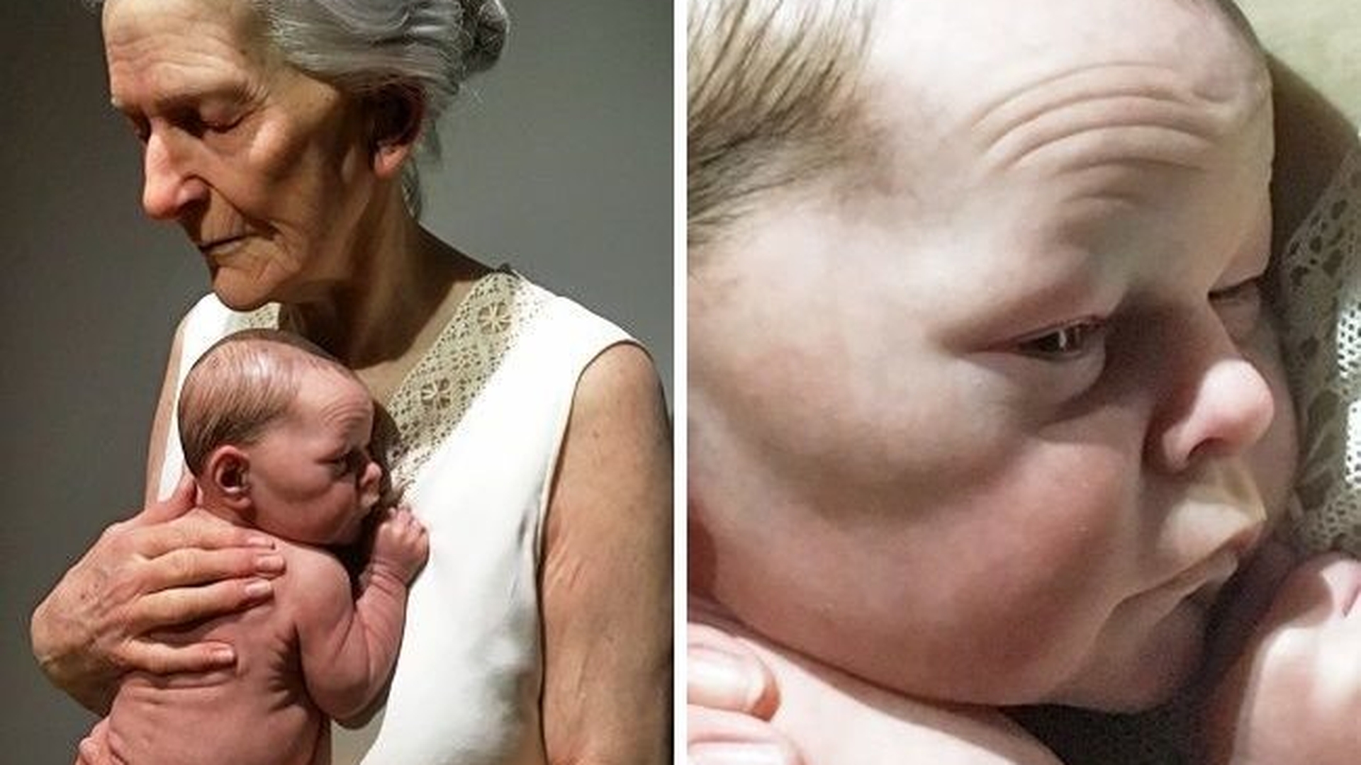 La prima vedere, crezi că priveşti poza unei bunici care îşi ţine nepotul în braţe! Nimic mai fals, iar adevărul te va şoca