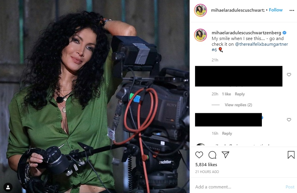 Reacția Mihaelei Rădulescu la postarea lui Felix Baumgartner: "Zâmbetul meu când văd așa ceva"