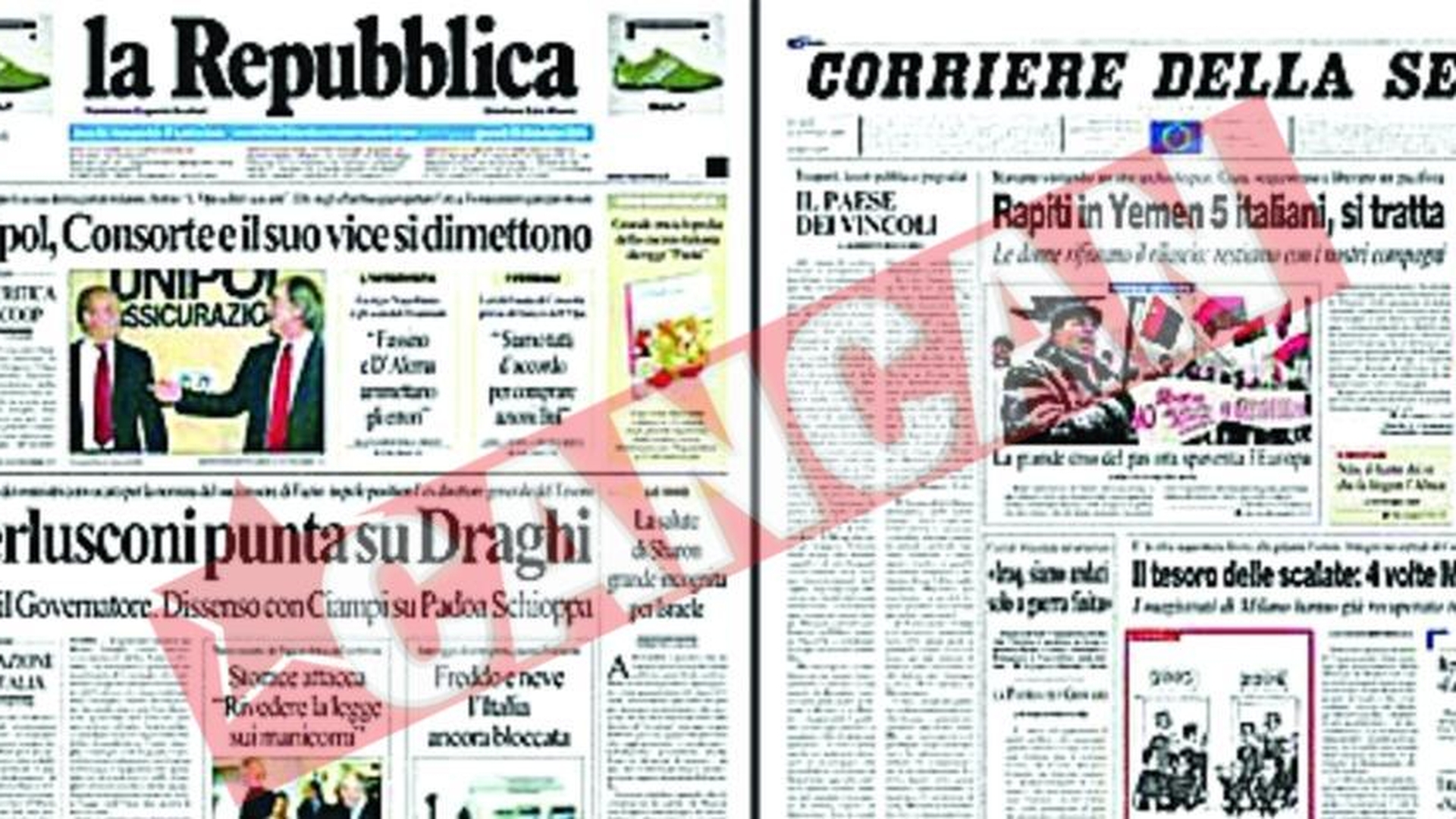Scrisori cu gloante, la ziare din Italia