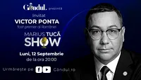 Marius Tucă Show începe luni, 12 septembrie, de la ora 20.00, live pe gândul.ro