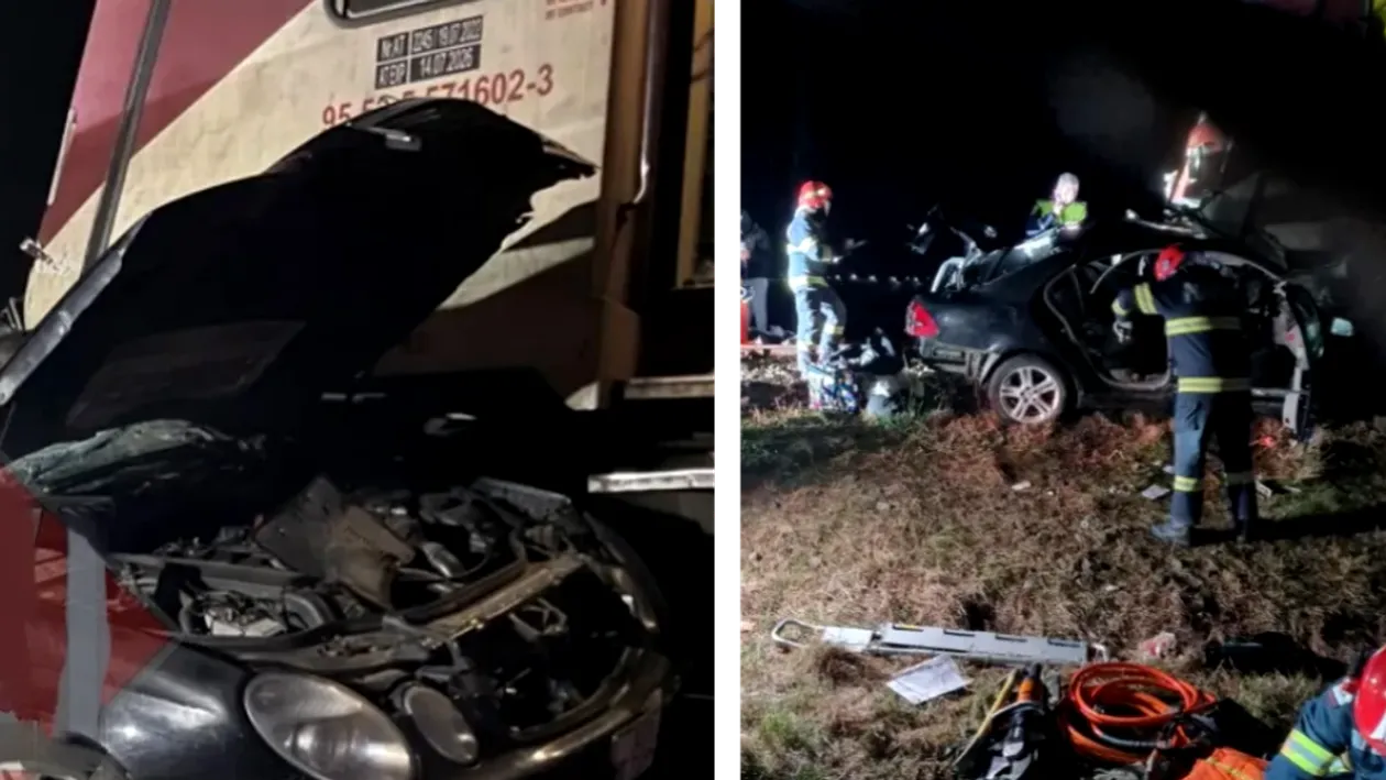 Tragedie în Iași! O femeie a murit pe loc, iar doi bărbați au fost grav răniți după ce mașina lor a fost spulberată de tren