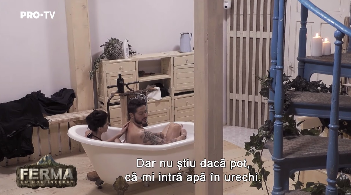 Scene compromițătoare la “Ferma”! Căsătorit și cu 2 copii, Jorge a fost filmat dezbrăcat în cadă cu Miss România