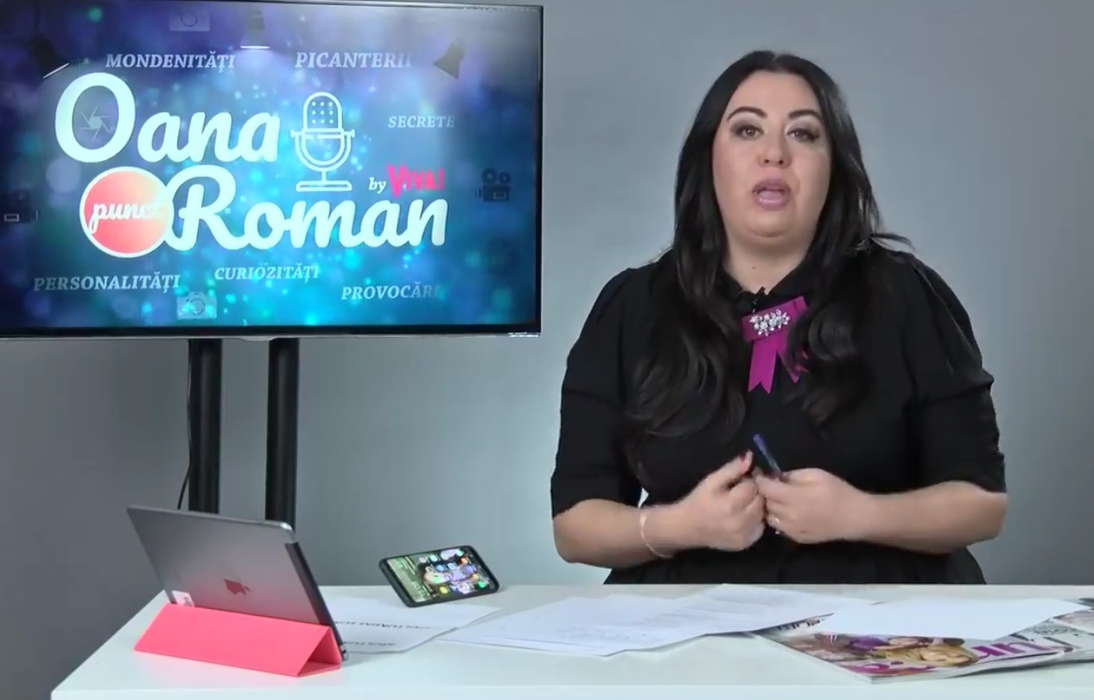 Vedeta, în cadrul ediţiei de astăzi a emisiunii "Oana punct Roman". Sursa foto: Facebook