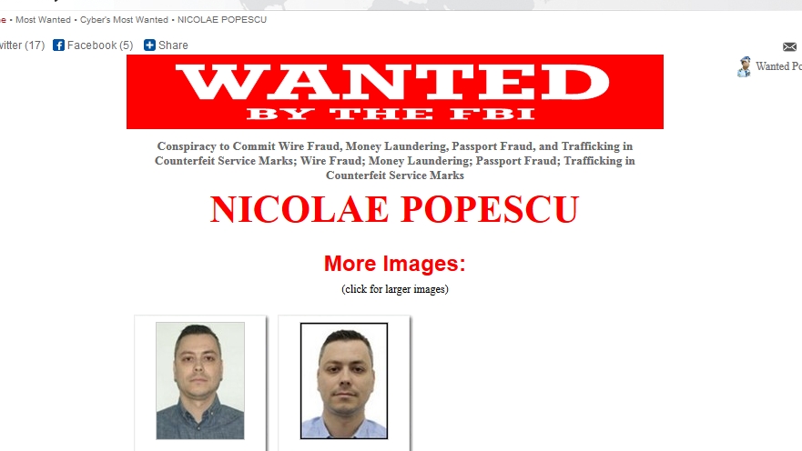Vrei sa castigi 1 milion de dolari? Anunta FBI daca l-ai vazut pe acest roman