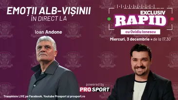 Ioan Andone vine astăzi la EXCLUSIV RAPID, de la ora 17:30 în direct pe canalul de YouTube - ProSport