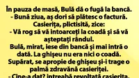 BANC | În pauza de masă, Bulă dă o fugă până la bancă: Bună ziua, aș dori să plătesc o factură!