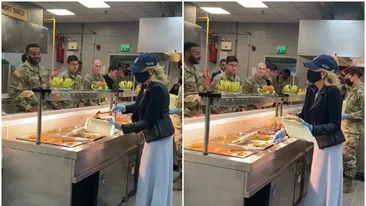 Ce le-a spus Jill Biden militarilor de la Baza Mihail Kogălniceanu după ce i-a servit cu mâncare