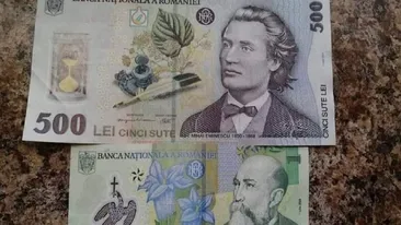 Bancul zilei / Se întâlnesc bancnota de 500 cu aia de un leu