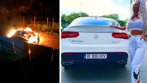 Cum arată acum Mercedesul Loredanei Chivu, după ce a fost incendiat de o soție geloasă dintr-un sat din Vrancea