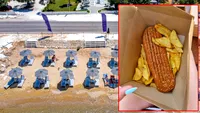 Un cuplu de turiști din Sibiu a plătit 100 de euro pentru 2 șezlonguri VIP în Thassos. Câți bani au dat românii noștri pe 4 hot dog și o porție de pizza