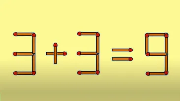 Test IQ cu chibrituri | Mutați un singur băț, pentru a corecta 3 + 3 = 6