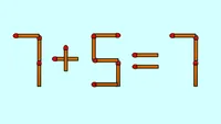 Test IQ cu chibrituri | Mutați un singur băț, pentru a corecta 7 + 5 = 7