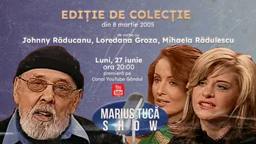 Marius Tucă Show începe de la ora 20.00 pe Gândul.ro cu o nouă ediție de colecție. Invitați: Johnny Răducanu, Loredana Groza și Mihaela Rădulescu