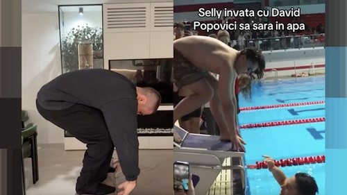 Râzi cu lacrimi! Cum l-a ironizat Mario Fresh pe Selly, după ce a sărit direct pe burtă în bazin. VIDEO
