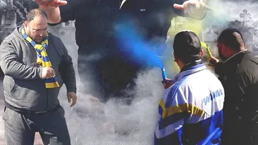 ”Taurii furioși” au aprins fumigenele la mormântul unui finanțator de legendă în Liga I!