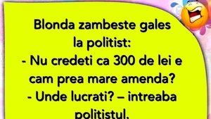 BANCUL ZILEI | Blonda, polițistul și amenda de 300 de lei