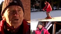 Povestea incredibilă de viață a lui Gheorghe Eftimie, o legendă a pârtiilor din Brașov. Pe schiuri, la 96 de ani!