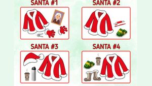 Test IQ de Ajun | Unul dintre acești 4 Moși Crăciun e un impostor. Care e, judecând după obiectele pe care le are la el?