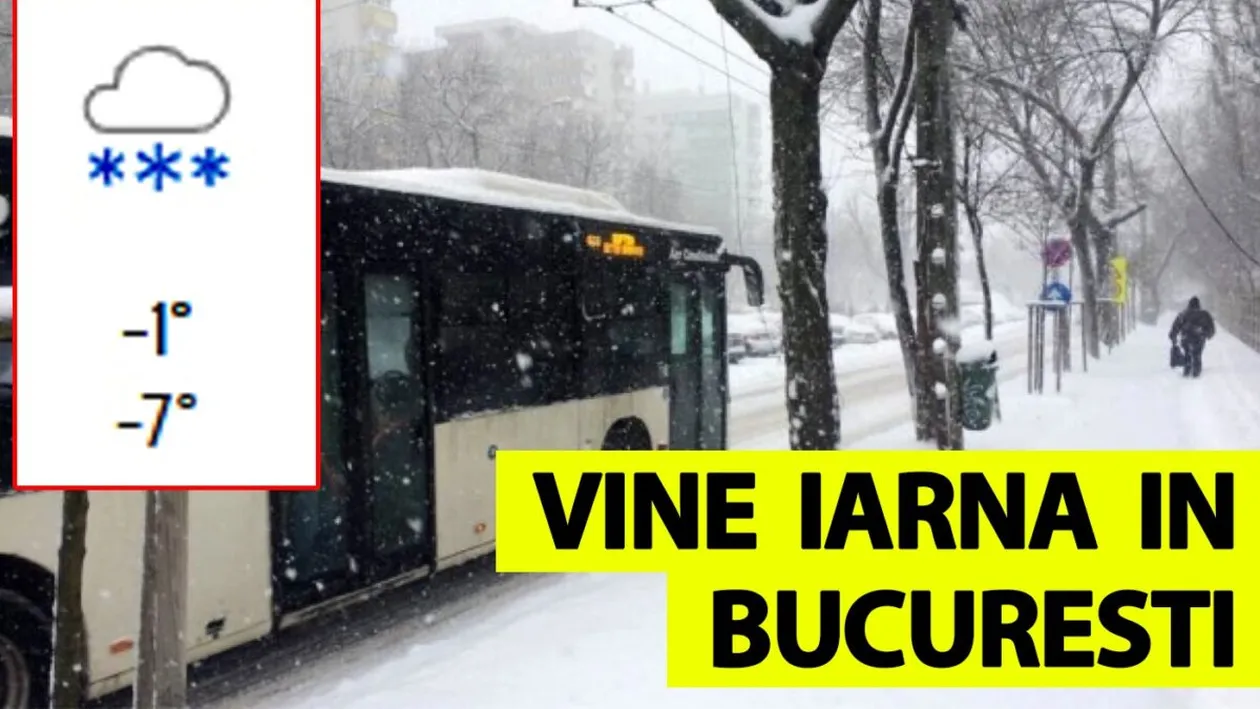 Meteorologii Accuweather anunță ninsori și temperaturi de -7 grade Celsius în București. Pe ce dată exactă vine iarna cu adevărat