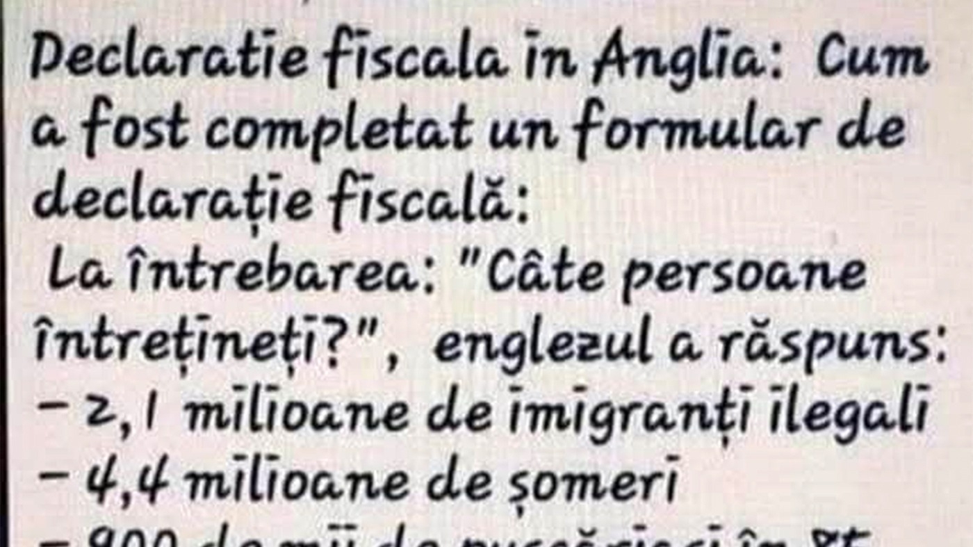 Bancul de weekend | Cum completează englezii declarațiile fiscale