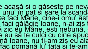 BANCUL ZILEI | Ion vine acasă și o găsește pe nevastă-sa cu altul în pat