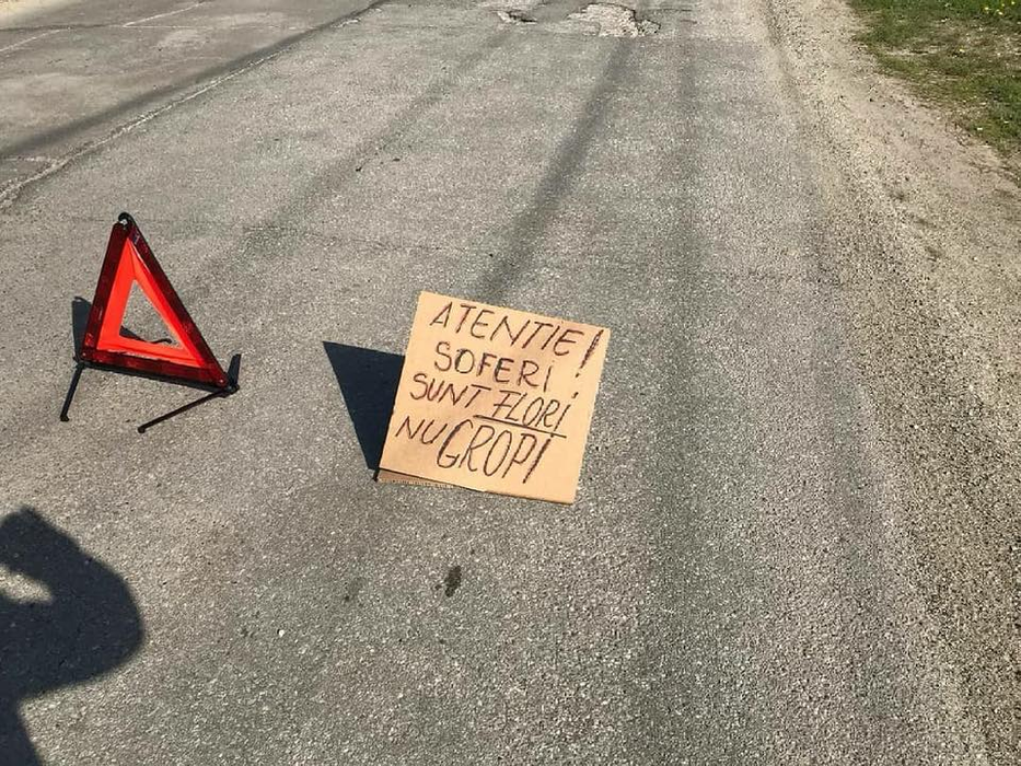 Primarii și localnicii au plantat pansele în gropile din șosea