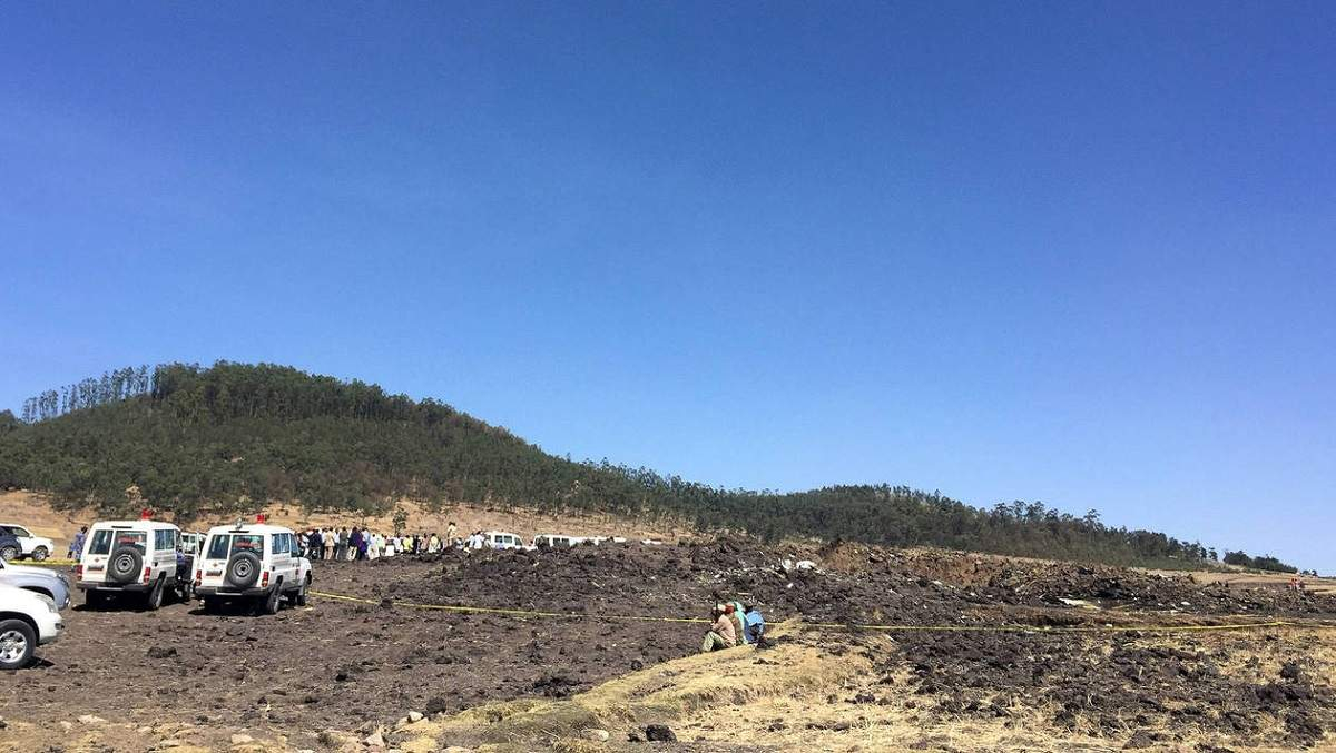 Primele imagini de la tragedia aviatică din Etiopia. Nu există supraviețuitori
