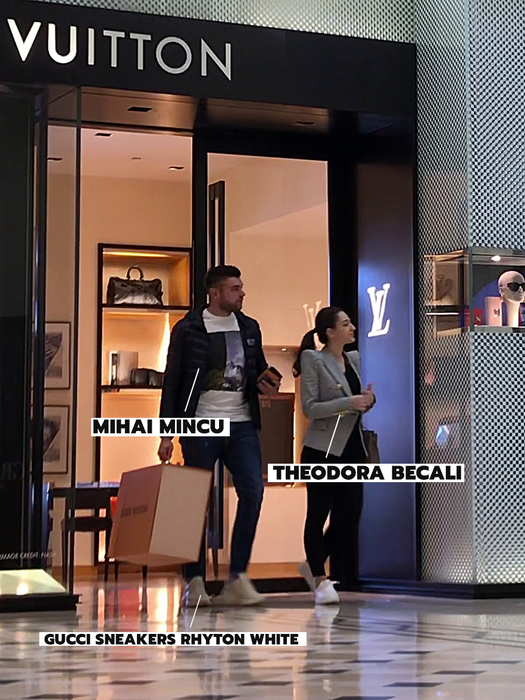 Theodora și Mihai ies de la Louis Vuitton