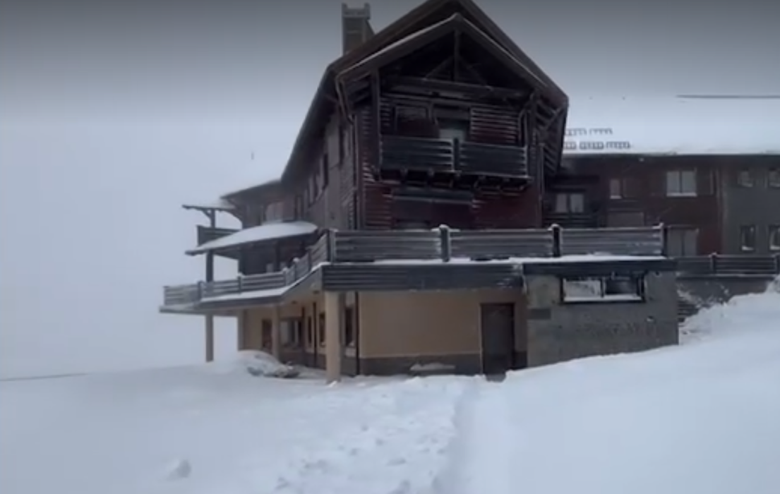 La munte totul a fost acoperit de zăpadă /Foto: Captură video Pro TV