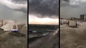 O furtună violentă a băgat panica în turiștii din Mamaia! Imagini incredibile