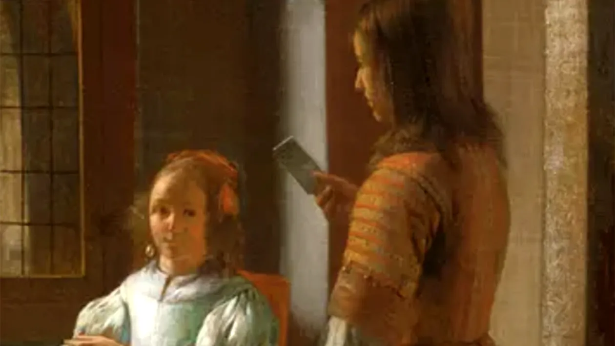 Detaliul controversat din acest tablou din anul 1670. Ce ține în mână femeia din pictură, de fapt?