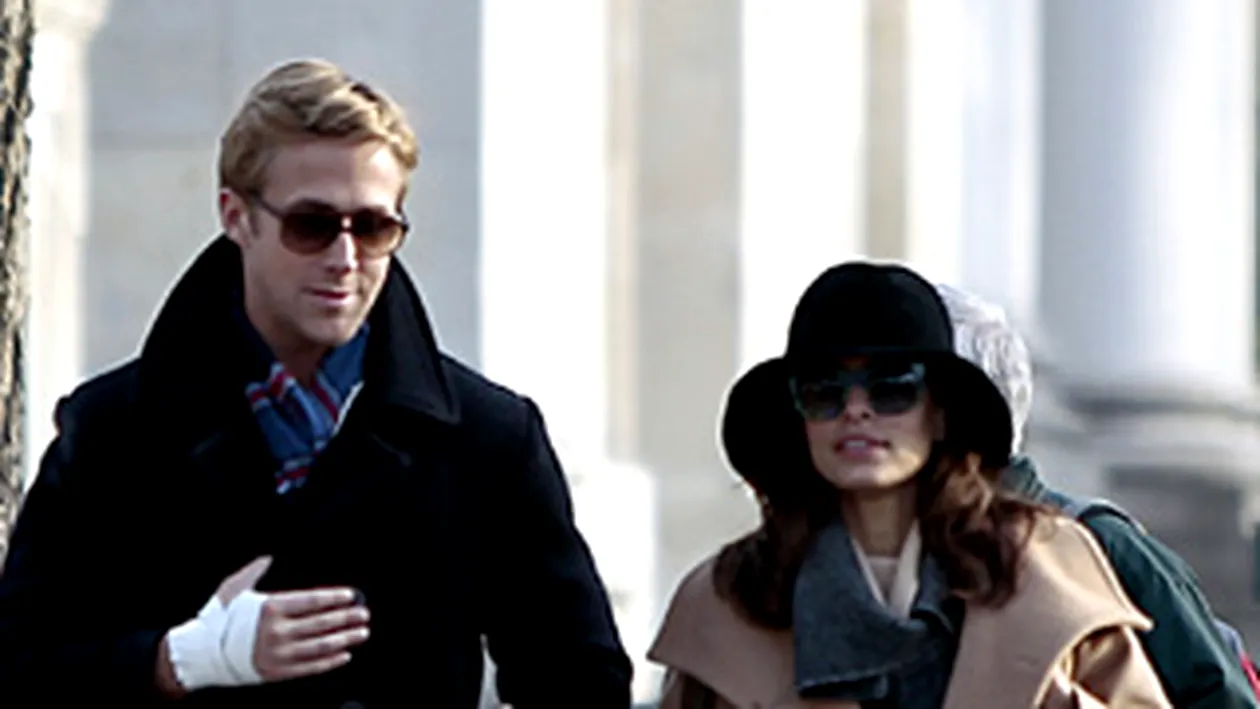 Romantic sau nu? Eva Mendes, la plimbare cu Ryan Gosling prin cimitir