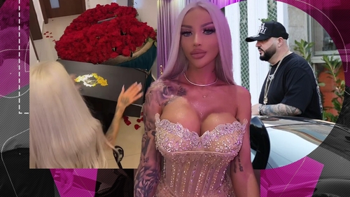 Iubita bombă sexy a ”leșinat” când a deschis! Dani Leș lovește din nou: cinci oameni au făcut show la ușa ei!