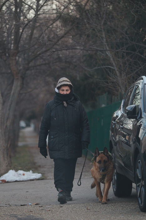 Irina Loghin, la plimbare cu cățelul ei