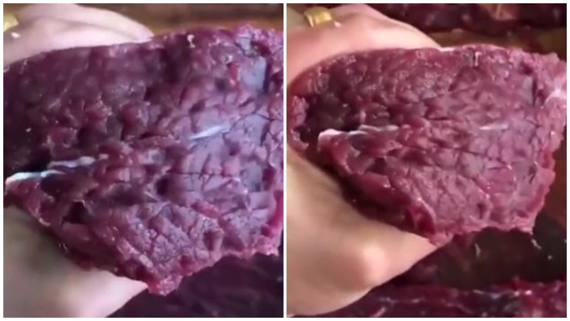 Un măcelar a tăiat o bucată de carne ca să o prepare, dar un fenomen straniu l-a oprit. Incredibil ce a filmat bărbatul