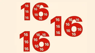 Test IQ exclusiv pentru genii | Câți de 16 sunt, în total, în această imagine?