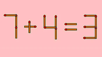 Test IQ exclusiv pentru genii | 7 + 4 = 3 este greșit. Pentru a corecta egalitatea, mutați un singur chibrit