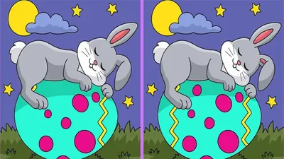 Test de perspicacitate | Acești 2 iepurași de Paște par identici, dar nu sunt. Găsiți 3 diferențe!