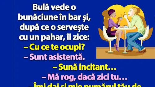 BANC | Bulă agață o bunăciune în bar: Îmi dai numărul tău de telefon?