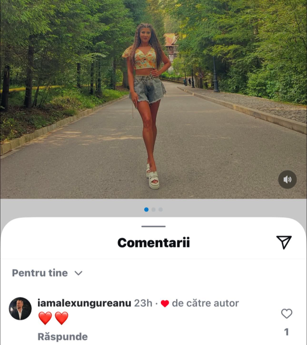 Alexandru i-a trimis inimioare Andreei/ Sursa foto: Instagram