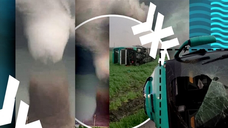 Autocar, spulberat pe Autostrada Soarelui de un fenomen meteo nemaivăzut!