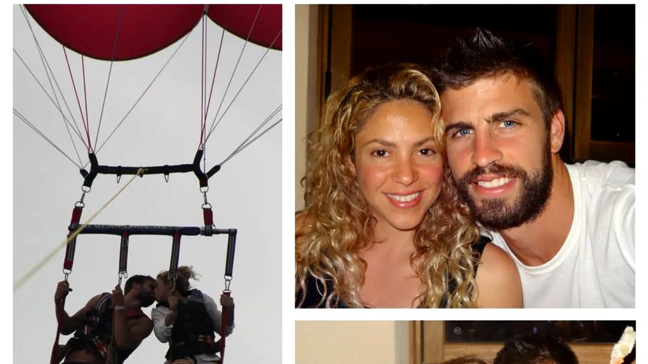 Vezi una dintre cele mai fericite familii din lume! Shakira si Pique se saruta la inaltime!