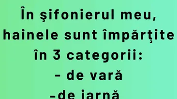 BANC | Cele 3 categorii de haine din șifonierul fiecărui om