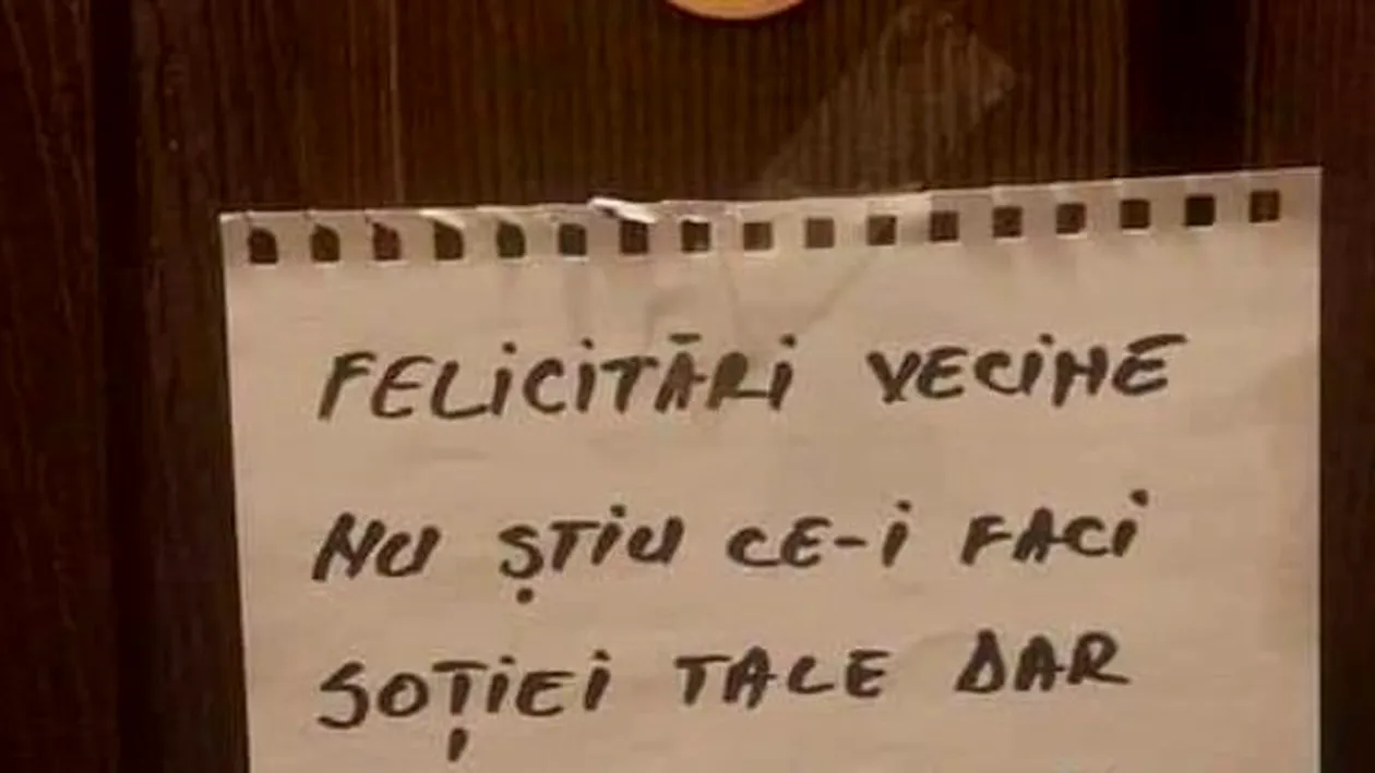 Ce bilețel a găsit un bărbat lipit pe ușa de la intrare , la doar câteva ore după o partidă de amor. Mesajul este demențial. FOTO