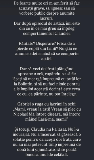 Claudia Pătrășcanu nu i-ar fi permis lui Gabi Bădălău să își ia fiul la București. Mesajul transmis de afacerist