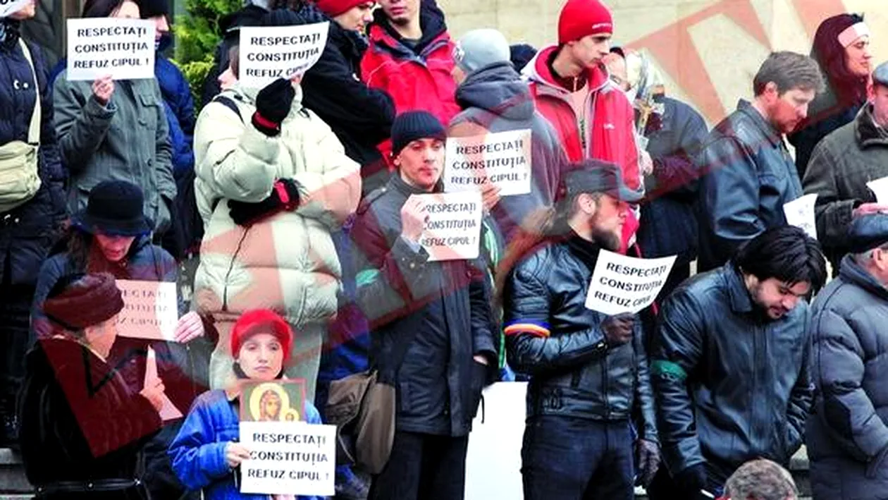 Protest impotriva semnului fiarei din pasapoarte