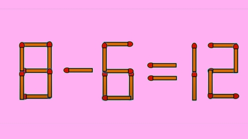 Test IQ cu chibrituri | Corectați 8 - 6 = 12, mutând un singur chibrit